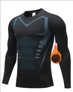 Men's 3-Pack Fall/Winter Fleece-Lined Sports Tops Thickened Warmth Heat Retention Breathable Skin-Friendly for Home Leisure Outdoor Running