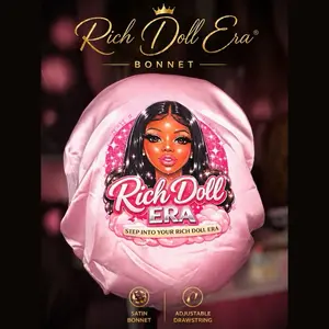 Rich Doll Era Luxury Satin Bonnet (Adjustable Drawstring)