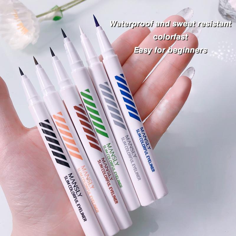 MANSLY Slim Colorful Liquid Eyeliner Pen Waterproof & Smudge-Proof Ultra-Fine Precision Tip for Defined Lines Long-Lasting All-Day Wear Eye Makeup Matte Eyeliner Set Buy 1 Take 1 al teyeliner