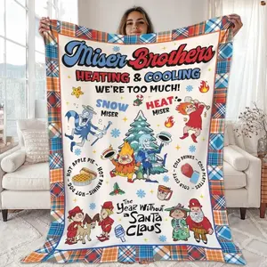 Miser Brothers Heating And Cooling Fleece Blanket, Snow Miser And Heat Miser Blanket, Miser Brothers Christmas Blanket, Christmas Party 2025