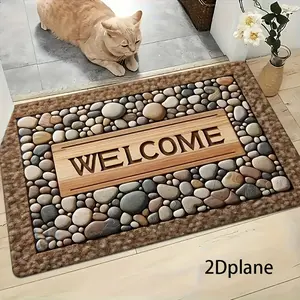 Outdoor Coffee Color Welcome Mat, Entrance Door Rug, Boho Area Rugs, Multi-Use Decorative Floor Mat for Bedroom, Kitchen, Bathroom, Home Decoration