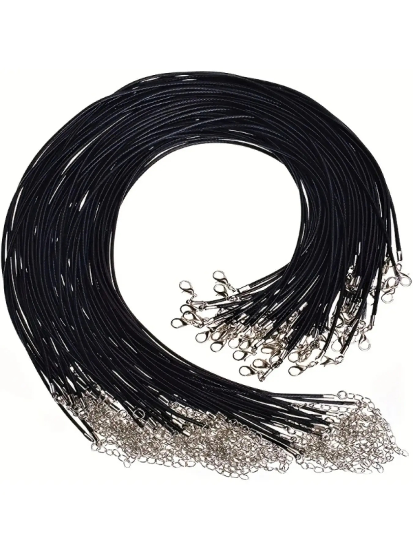 100pcs Adjustable Rope Chains, PU Leather Necklace Straps, DIY Jewelry Making Supplies, Smooth Surface, All Seasons Use, Accessories