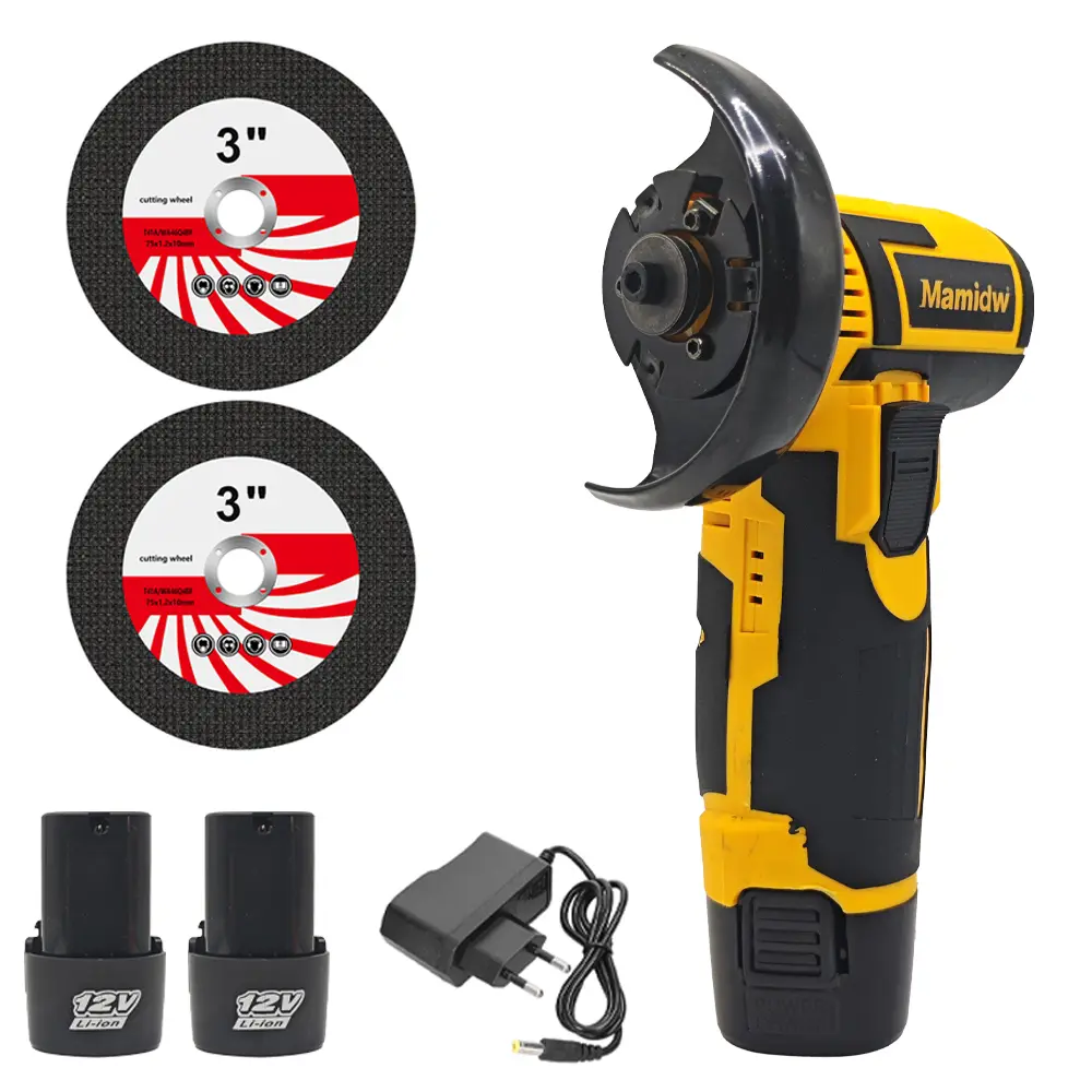 Mayezi 12V Brushless Cordless Angle Grinder - High Power Mini Grinding Tool with 2 Packs Battery & Charger, Ideal for Detail Work, Rust Removal & Wood Carving