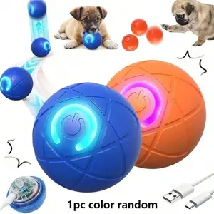 Pet Electric Toy Smart Bounce Ball, Interactive Dog Toy Ball, Interactive Training Ball, Durable Motion Sensor Auto Roll, Automatic Rolling Ball, USB Charging, Random Color, Small/medium Dogs