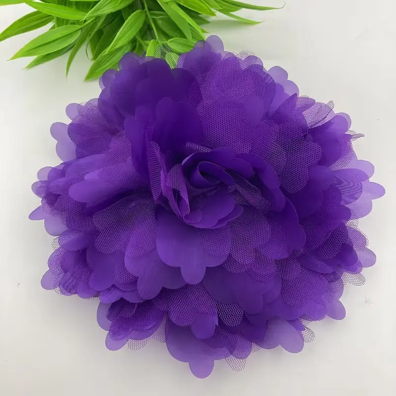 Large Purple Flower Brooch Pin, Elegant Fabric Peony Corsage for Women, Wedding Dress Suit Collar Dress Decor Fashion Accessories