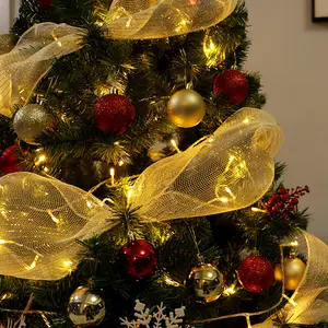 Christmas Tree Ribbon , Diy Christmas Decorations PP Mesh Garlands Bow Accessories Hanging Ornament