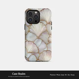 Artistic Shell Smartphone Casing - Impact-Resistant Hard Case for iPhone 17/16/15/14/13/12/11 Pro Max/Plus & Samsung Galaxy S26/25/24/23/22/21 Handheld Cellphone Devices, Impact Dispersion Tech, Flexible Rubber Liner, Glossy UV-Protected 2-Piece Accessory