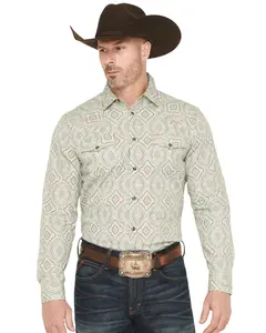 Gibson Trading Co Men's Men'S Garfunkle Medallion Print Long Sleeve Snap - Gmfa25w7-Mnt-B