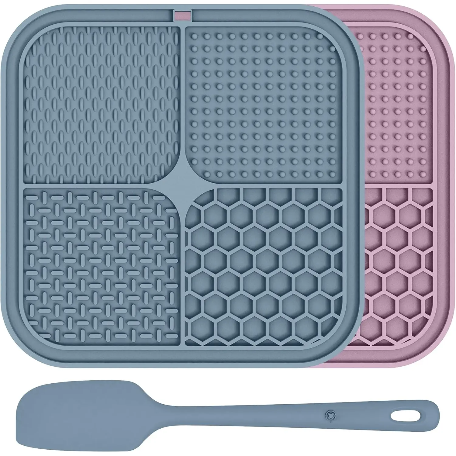 2 Pack Lick Mat for Dogs,Cats,Upgraded 8.5x8.5 inches Licking Mats with Suction Cups,Slow Feeder Licking Pad for   and Boredom Reducer,Suitable for   Set 4