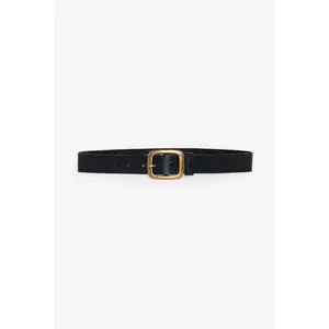 RSALBT04 - Unisex Rectangle Center Bar Buckle Leather Belt