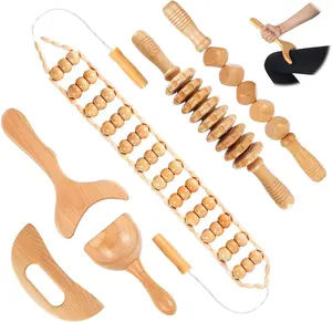 Wooden Massage Tool Set – 6 Counts Manual Massage Tools  – Home, Sports, Outdoor Gua Sha Tool Set – Scalp Massager – Back Massager – Foot Massager & Dealsforyoudays