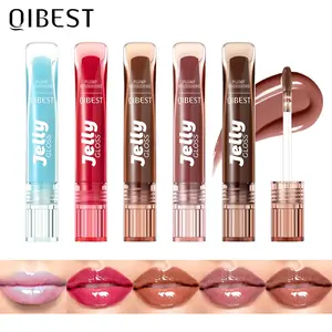 Color Jelly Hydrating Lip Oil Moisturizing Lightweight Glossy Lipgloss Liquid Lipstick, Mirror-Like Smoothness, Suitable for Dry Lips
