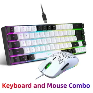 65% Gaming Keyboard and Mouse Combo, RGB Backlit Keyboard + 7200 DPI Gaming Mouse, Ultra-Compact Anti-Ghosting Wired Keyboard and Mouse for PC Laptop Gamer