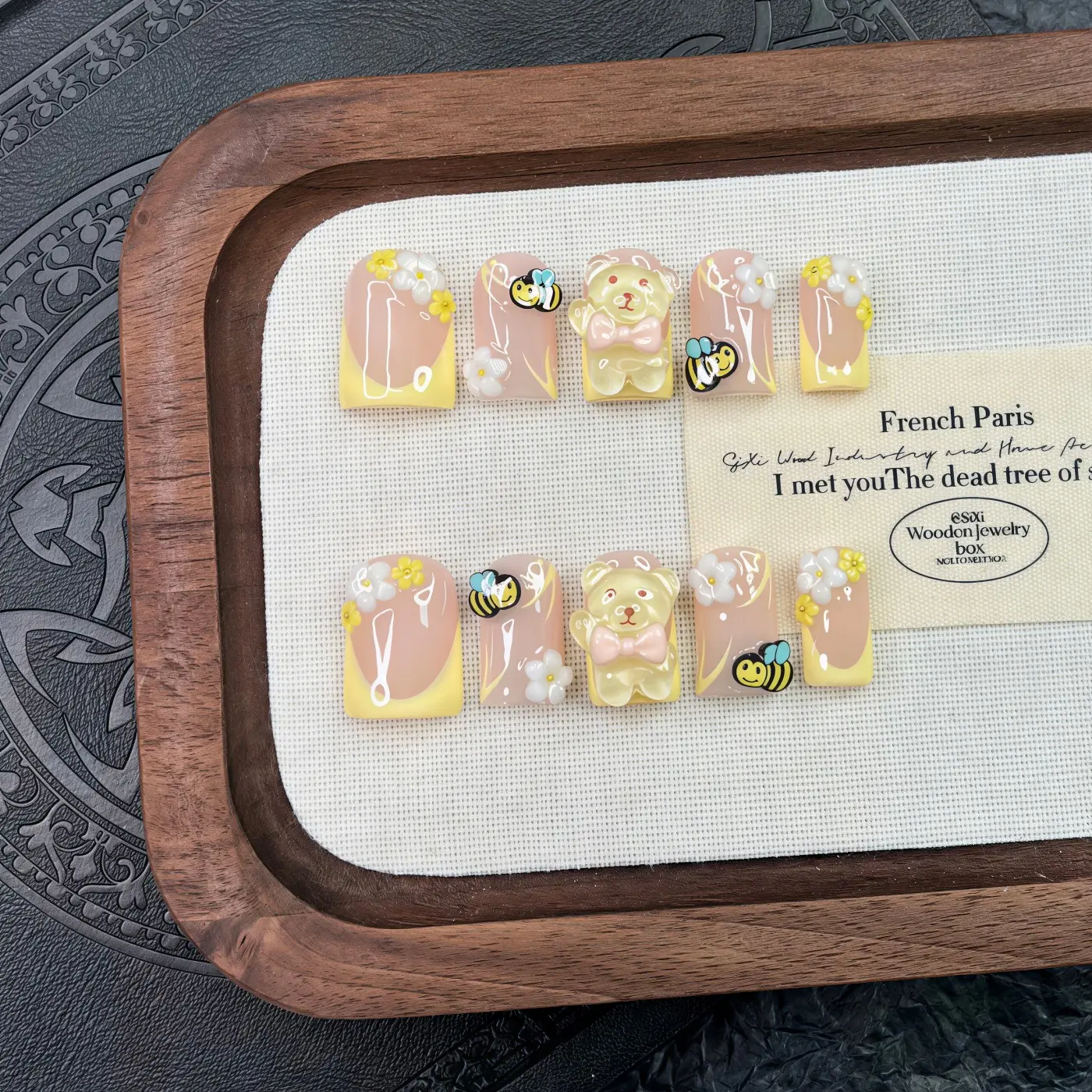 10pcs/set Y2K Nails, Decorative Nails, Pink Nails, Yellow French Tip Nails, Diy Nails Art, Handmade Press On Nails, Short Square Nails, Parties & Daily Wear, Handmade Fake Nails