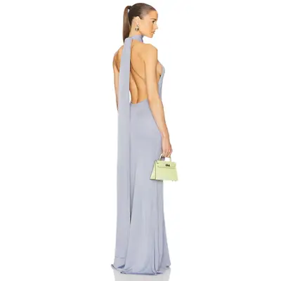 light blue spring maxi dress Serifine Floral Embellished Maxi Dress Blue