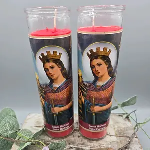 Santa Barbara Veladoras Saint Barbara Candles Devotional Religious Decor Ornaments for Spiritual Practices 8 inches