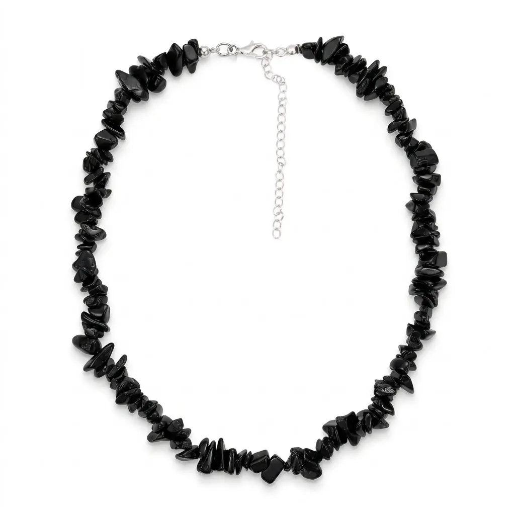 Shungite Chip Necklace 18 Inch EMF Grounding Crystal Jewelry Shungite Chip Necklace 18 Inch EMF Grounding Crystal Jewelry