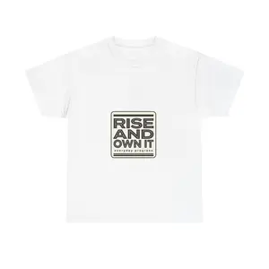 Unisex Classic Casual Short-Sleeve Seamless Heavy Cotton Tee, Print-Ready Men's Top