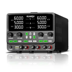 Kuaiqu Spps605-2kd Dual Channel Adjustable Power Supply, 60v5a Serial/parallel, Overcurrent Protection, Memory Storage, Lab Benchtop Psu