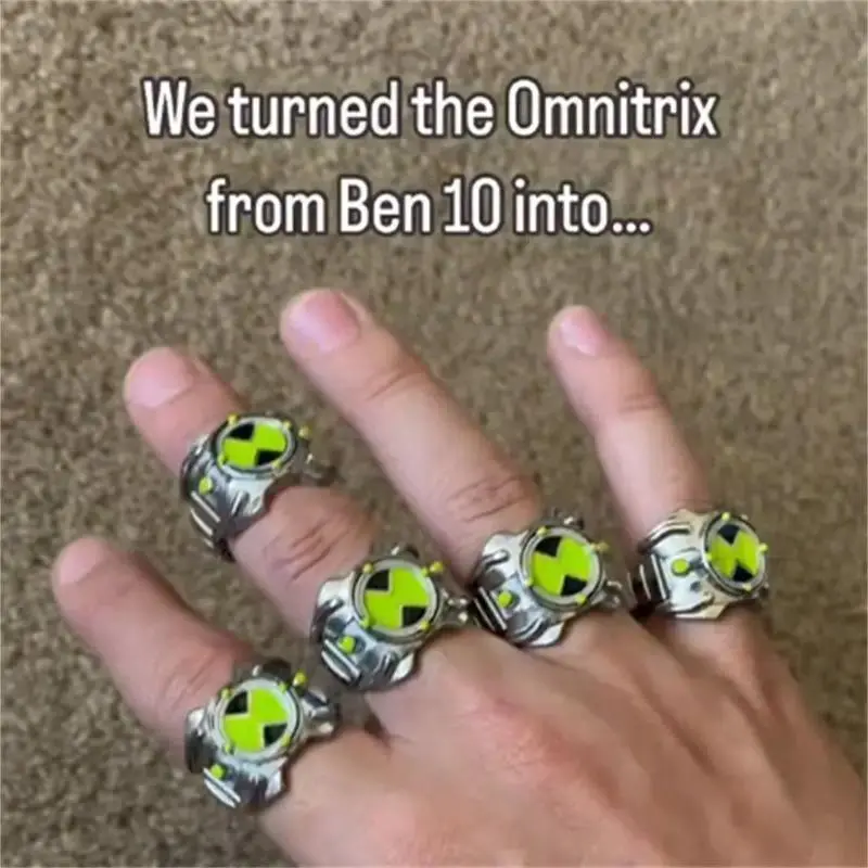 Anime Ben 10 Omnitrix Cosplay Ring - Unisex Punk Dark Aesthetic Copper Finger Ring, Fashion Costume Jewelry for DIY Cosplay Supplies