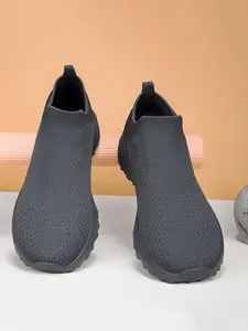 Men's Striped Pattern Slip on Sneakers, Casual Comfortable Breathable Running Shoes, Lightweight Wide Shoes for Daily Wear, Trainer