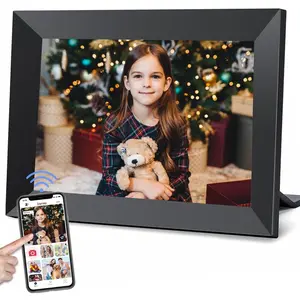 Frameo 10.1 Inch WiFi Digital Picture Frame with 1280 * 800P IPS Touch Screen HD Disply,Video Clips and Slide Show,Auto-Rotate, Wall Mountable,Send Photos Instantly from Anywhere with via Frameo APP