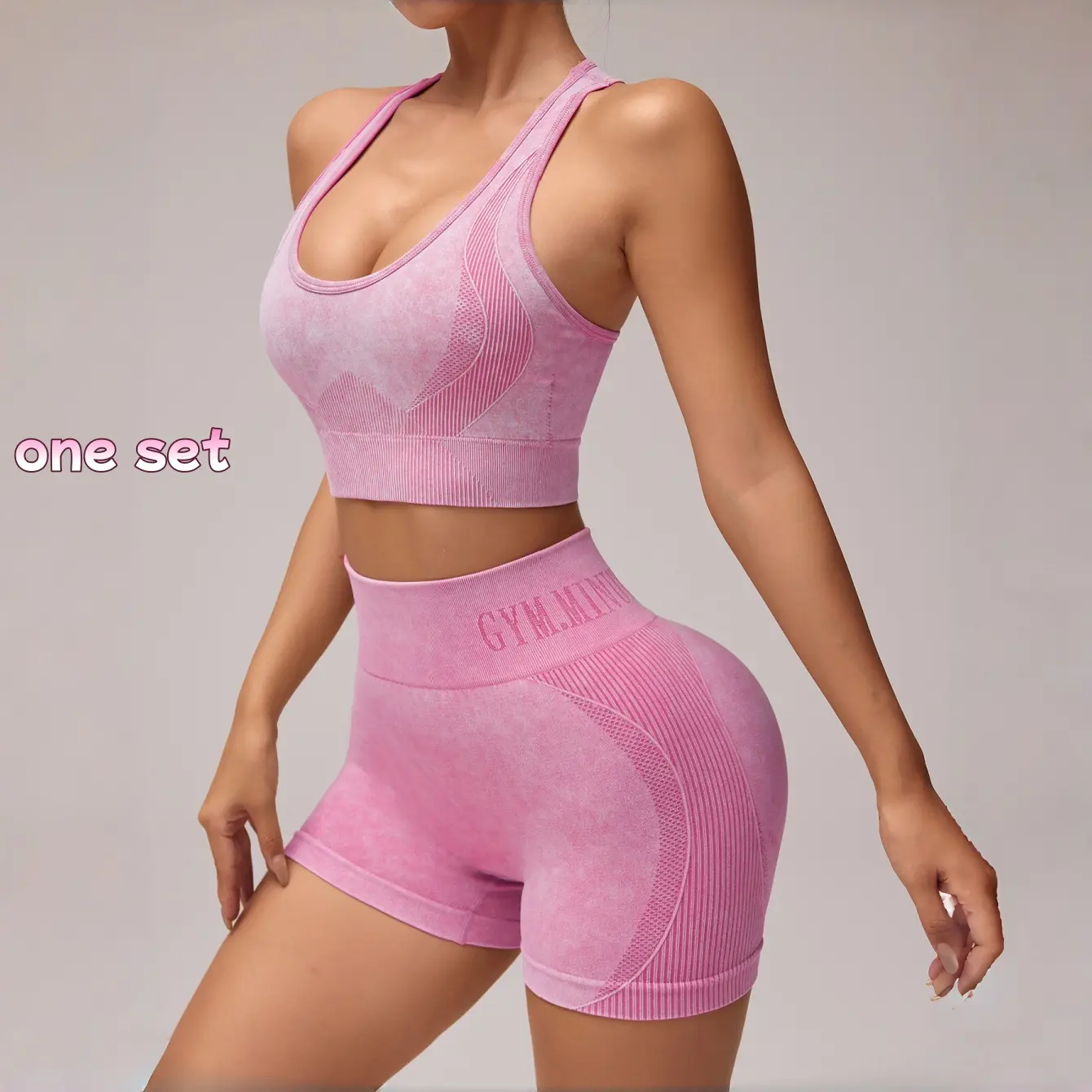 Pink-bra and shorts set