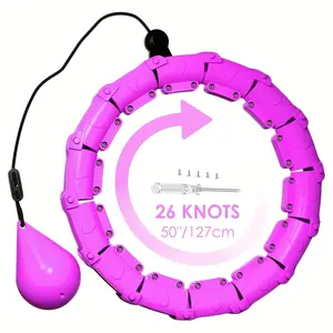 50 Inch Large Pilates Circle, 1 Count  Adjustable Size Exercise Hoop with 26 Detachable Sections, Fitness Equipment for Home Workout