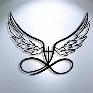 Infinity Symbol & Wing Design Wall Art, Modern Wall Decor, Wall Hanging Decor for Home Office Bedroom, Home Decor, Room Decor, Poster