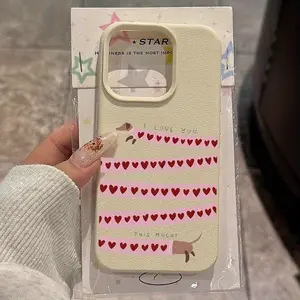 Creative and adorable dachshund pattern, anti-drop and anti-slip TPU phone case with large textured holes, suitable for iPhone 17, 16, 15, 14, 13, 12, 11, XS, X and other series models. Makes a great gift for friends or family.