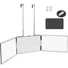 Skoye Black 3-Way Trifold Glass Haircut Mirror - 360-Degree Rotation, Adjustable Height Brackets, Door-Mountable, Anti-Collision Adjustable Vanity Mirror, Portable Bathroom Home Grooming Tool, Ideal Gift for Boyfriends, Comes with Box