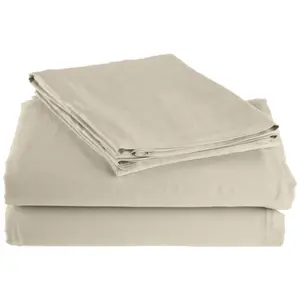 Rayon from Bamboo 300 Thread Count Solid Sheet Set King-Ivory