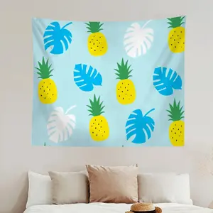 Summer Beach Party Decor Hanging Tapestry, Pineapple Turtle Shell Pattern, Suitable for Living Room, Multiple Sizes Available, Party Decoration