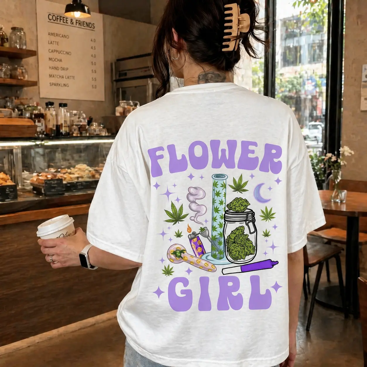 Women Limited Edition! 420 Flower girl T-shirt~ - TikTok Shop