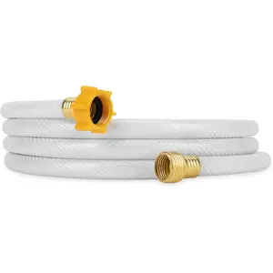 TastePURE 10-Ft Water Hose - RV Drinking Water Hose Contains No Lead, No BPA & No Phthalate - Features Diamond-Hatch Reinforced PVC Design - 1/2” Inside Diameter, Made in the USA (22743)