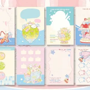 A6-C Memo Pad with Clear Crystal Cover 100gsm Writing Paper Featuring Candy Store Designs for Planning and Notes