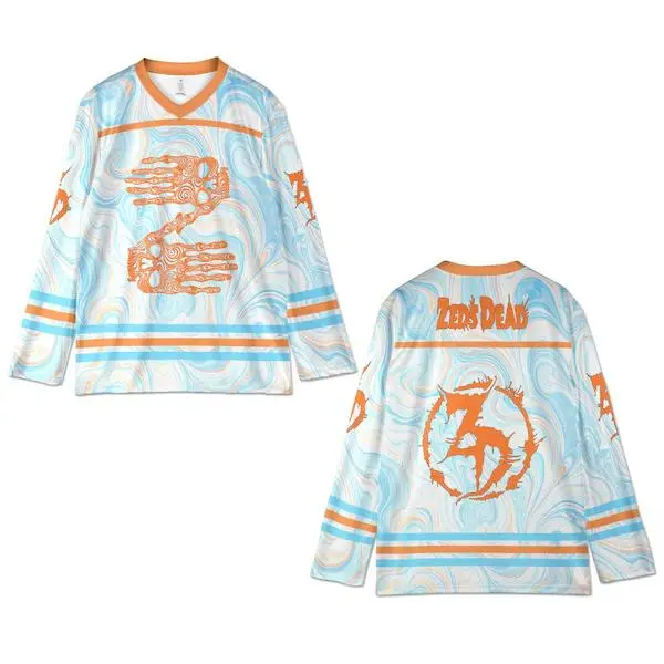 Zeds Dead Rave Jersey, Skeleton Hand Hockey Shirt, Trippy EDM Festival Outfit