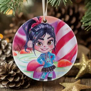 Christmas Ornaments Sugar Rush Wreck It Ralph Vanellope Von Schweetz In Sugar Rush Land Circle X-Mas Acrylic Tree New Year