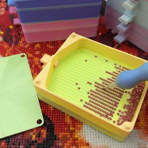 Diamond Painting Tray Set with Lid and Divider, Stackable Diamond Art Board Holder, 2 Piece Kit for DIY Crafts, Home Decor, Diamond Art Tools