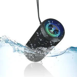 OQPO X10 Portable Outdoor Speakers, IPX7 Waterproof Wireless Speaker with 24W Loud Stereo Sound, Deep Bass, wireless 5.3, RGB Lights, Dual Pairing, 30H Playtime for Home, Outdoor, Party, Beach