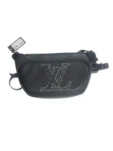 Pre-owned Louis Vuitton Leather Small Leather Goods Black Stitch Taurillon Bum Bag L26050454