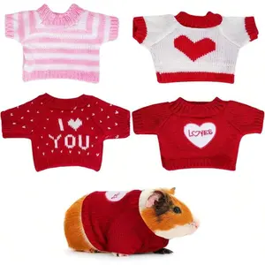 2-Pack Pet Sweaters for Hamsters, Chinchillas, Ferrets, Cozy Knitwear for Fall & Winter, Festive Animal Clothes, Comfortable Pet