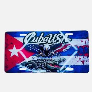 6×12 Cuban Freedom USA Automotive Exterior Number Plate Sign, Customizable Decorative Accessory, Signs