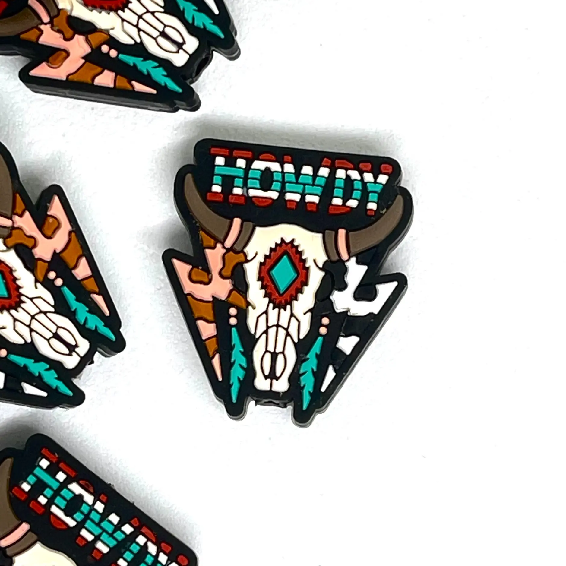 1pc Howdy Harry Silicone Focal Beads | Cowboy Country Western Theme DIY