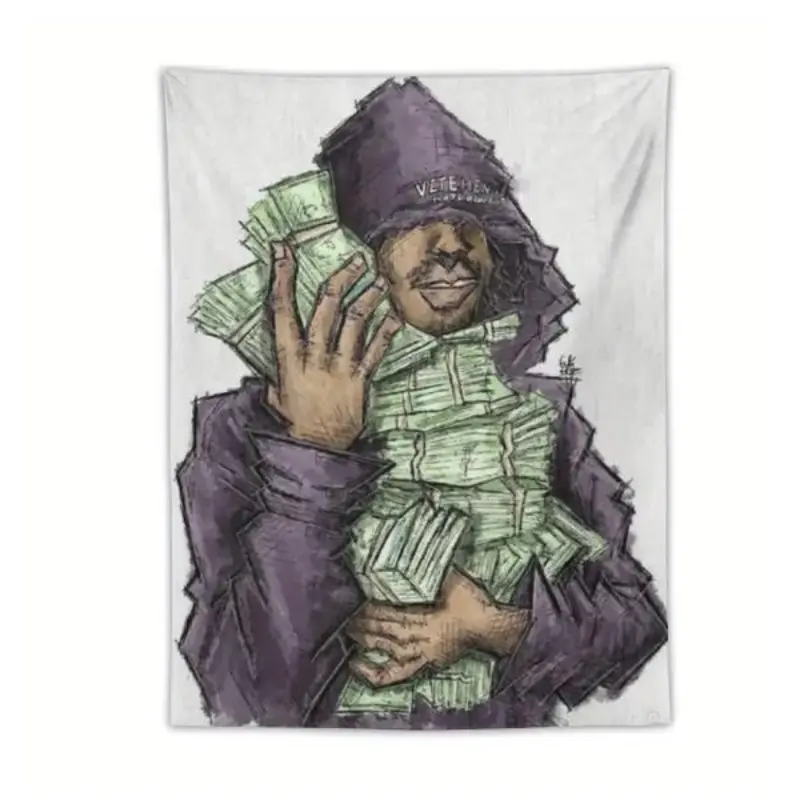 LUCKI Rapper Stars and Stripes Graphic Tapestry - Cotton-Polyester Room Decor, Easy to Hang, Durable, 30*40in & Multi-Size Options, Ideal for Man Caves, Men's Gift, Flags For Room