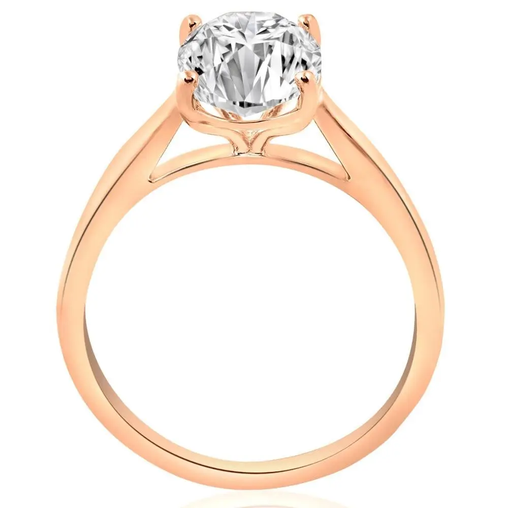 2ct Oval Cut Lab Grown Diamond Solitaire Engagement Ring 14k Rose Gold 2ct Oval Cut Lab Grown Diamond Solitaire Engagement Ring 14k Rose Gold