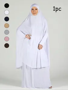 Women's Plus Size Lazy Muslim Headscarf, Soft Breathable Jersey Hijab for Various Occasions, Elegant Plain Design, Modesty