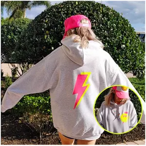smile lightning bolt beaded hoodie