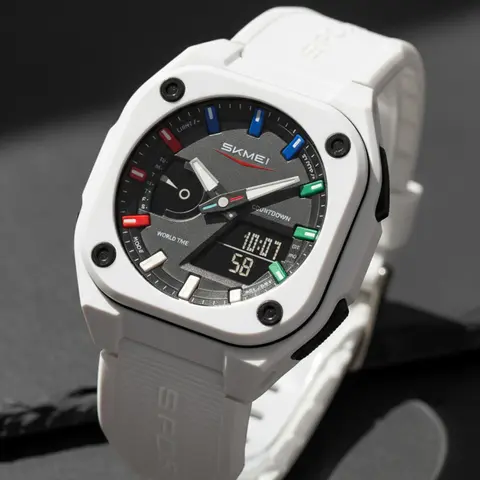 Skmei Multifunctional Electronic Watch, 5atm Waterproof World Time, Water Resistant Watch, Digital Display, Multiple Alarms, Countdown Timer, Casual Style, Digital Wristwatch, Casual Fashion Watch, Digital Watches