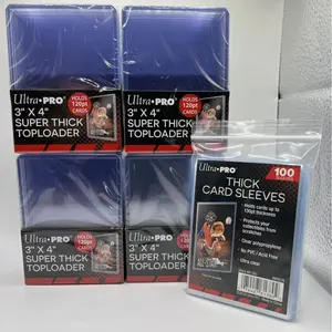 Ultra Pro 3X4 Thick Toploaders 120pt Point 4 Packs of 10 AND 100 Thick Sleeves
